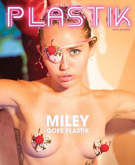 Devil Without A Cause Singer Miley Cyrus Goes Topless In Plastik