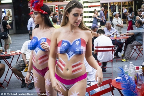 GoTopless Day women protest bid to stop NY Times Square 