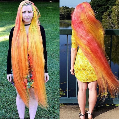Meet the Real-life Rapunzel Captivating Instagram with Mesmerizing  Multi-coloured 4-ft Long Hair (Photos)
