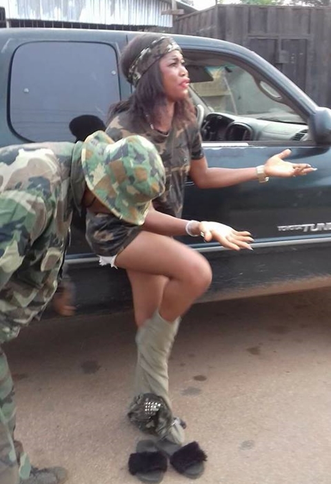 See Photo Of A Soldier Stripping Off A Lady To Her Pant For Wearing A Camouflage Outfit Nonistreet