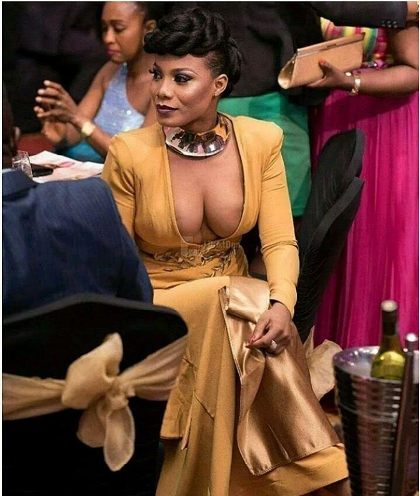 Ghanaian Actress Wears Dress Leaving Her Breasts Almost Popping
