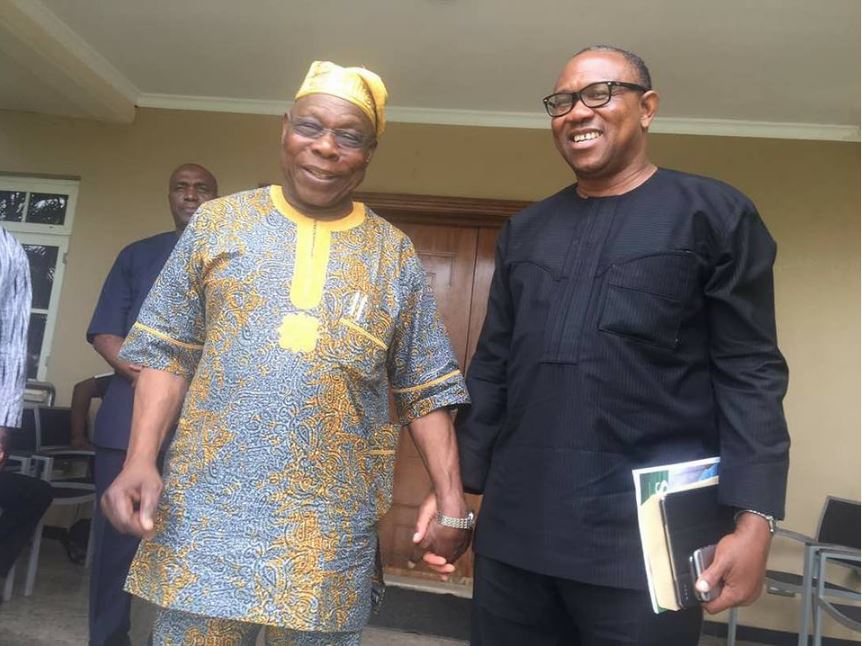 Obasanjo Looking Good & Excited as He Hosts Peter Obi at His Otta Farm ...