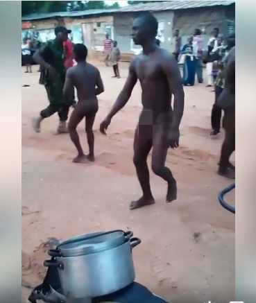 Unbelievable Local Thieves Caught Stripped Nked And Made To Dance In. 