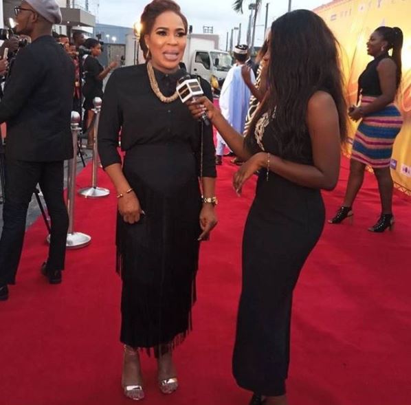 Image result for images of Fathia Balogun pregnant at the premiere of Disguise