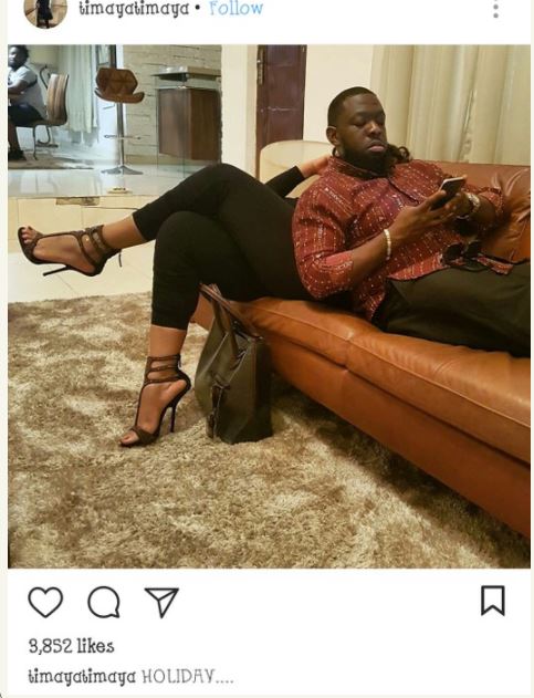 Timaya Finds Comfort In The Arms Of An Unknown Curvy Lady (Photo)
