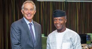 The former British Prime Minister, Tony Blair has been pictured meeting with Yemi Osinbajo and Nasir El-Rufai. 