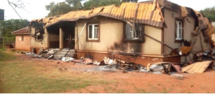 The burned house