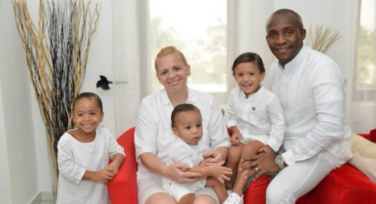 Gildas Tohouo Tohouo, MD Maersk Shipping Line Nigeria, his wife and children