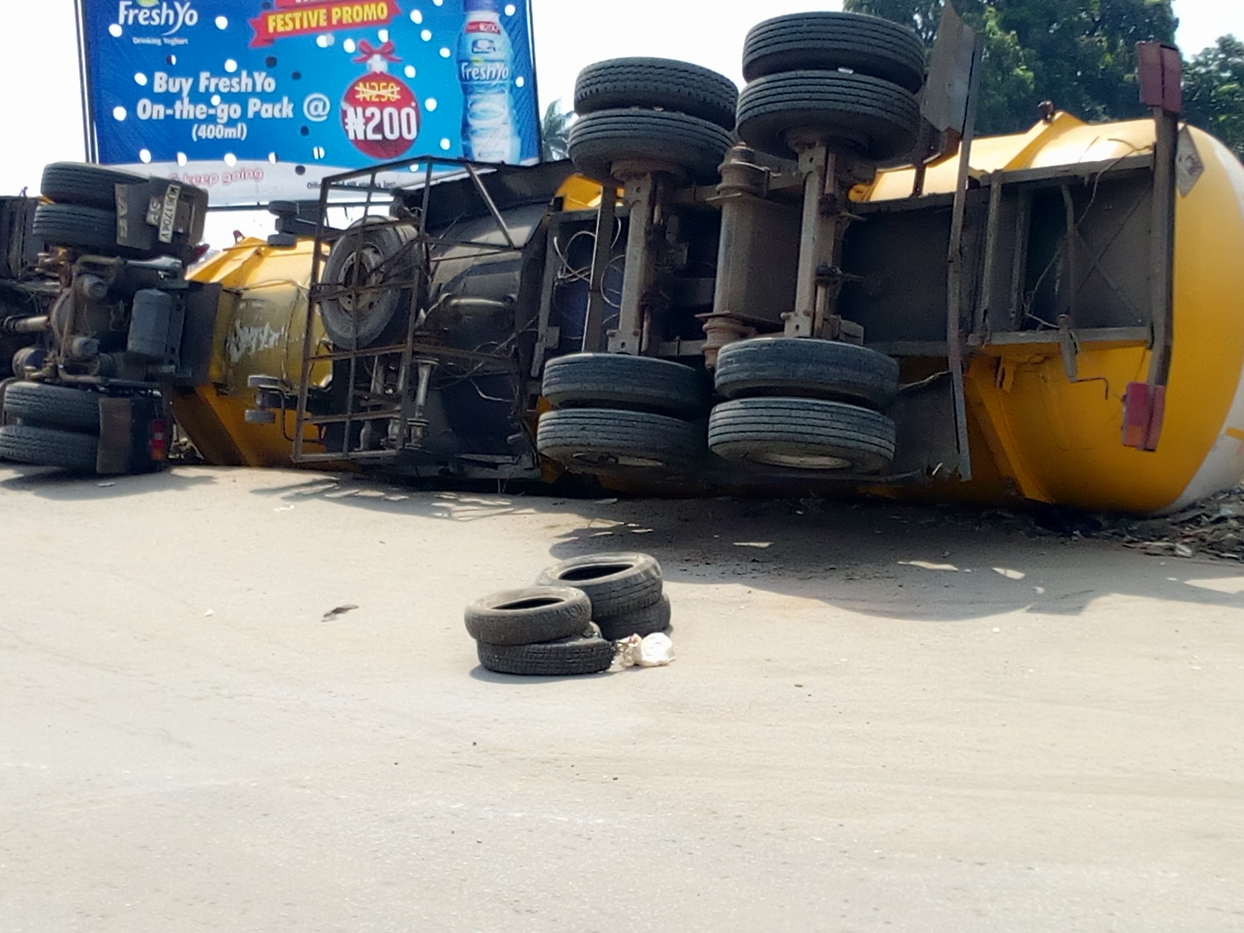 petrol tanker kills road sweeper