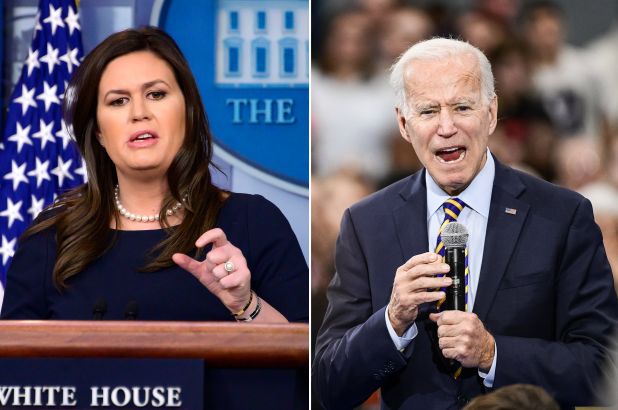 Sarah Huckabee Sanders and Joe Biden