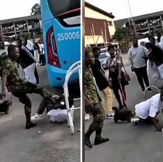 soldier brutalizes boy
