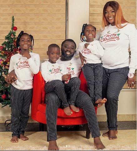 Mercy Johnson, husband and kids