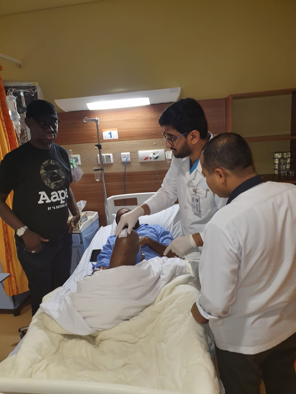 Deji Adeyanju in hospital