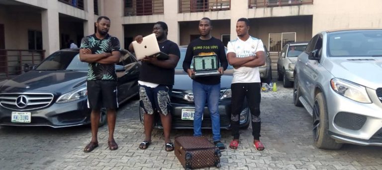 EFCC Arrests Yahoo Boys With Multi-million Naira Cars, Laptops & Expensive iPhones