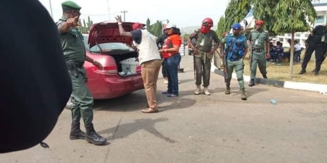 Drama As Woman Allegedly Gets Caught With Over 5000 PVCs In Abia State