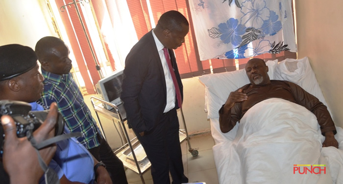 Senator Dino Melaye Pictured In Hospital, Claims Unfit To Attend Court