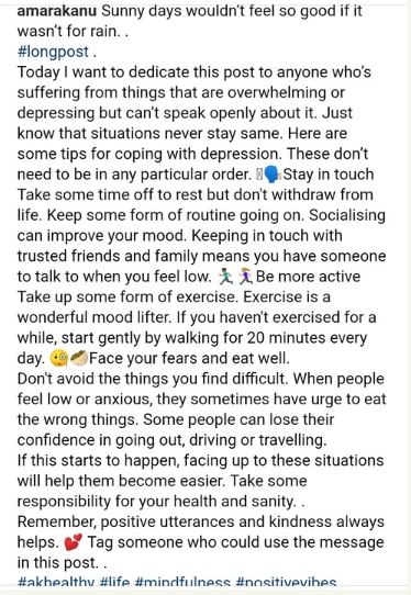 Amara Kanu Talks About Depression As She Steps Out Looking Radiant 