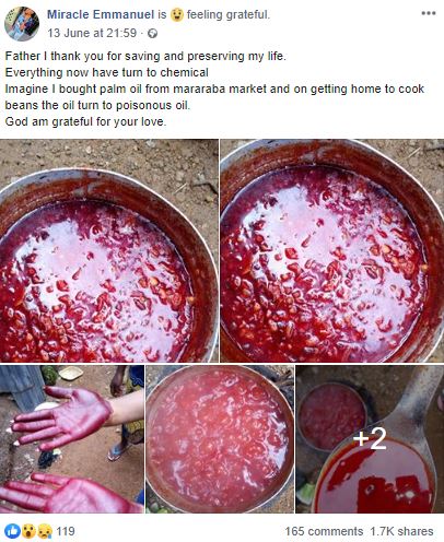 Woman Shares Photos Of Fake Palm Oil She Bought In Abuja 