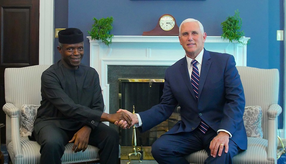 VP, Osinbajo Visits White House, Meets His US Counterpart Mike Pence