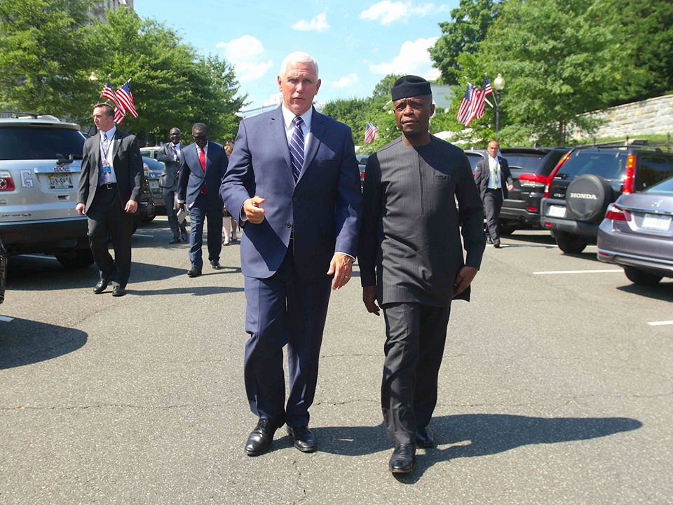 VP, Osinbajo Visits White House, Meets His US Counterpart Mike Pence