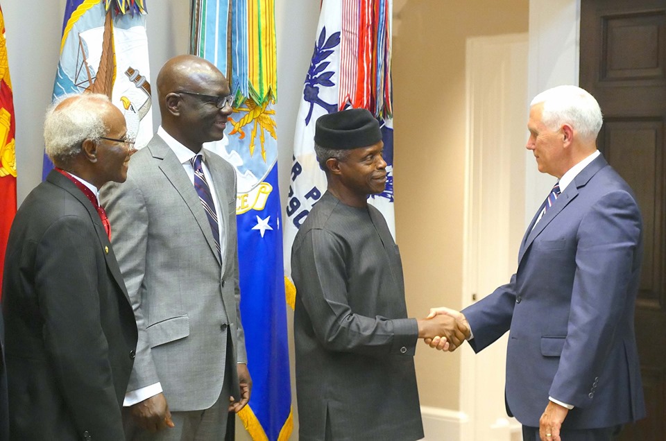 VP, Osinbajo Visits White House, Meets His US Counterpart Mike Pence