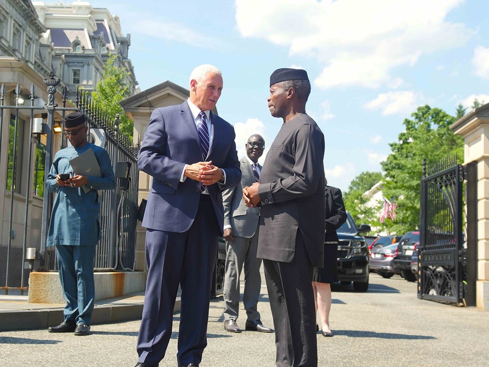 VP, Osinbajo Visits White House, Meets His US Counterpart Mike Pence
