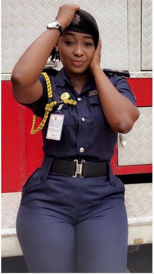 Stunning Nigerian female fire fighter shares lovely new photo