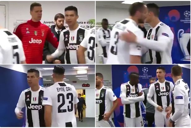 See What Cristiano Ronaldo Did To Every Juventus Player At Half-time Against Atletico Madrid