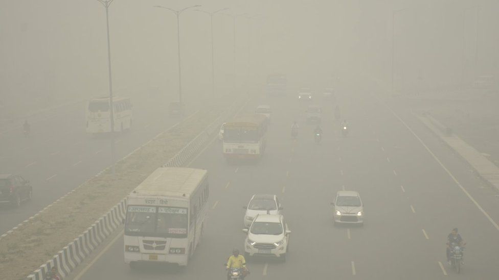 Severe pollution in Delhi