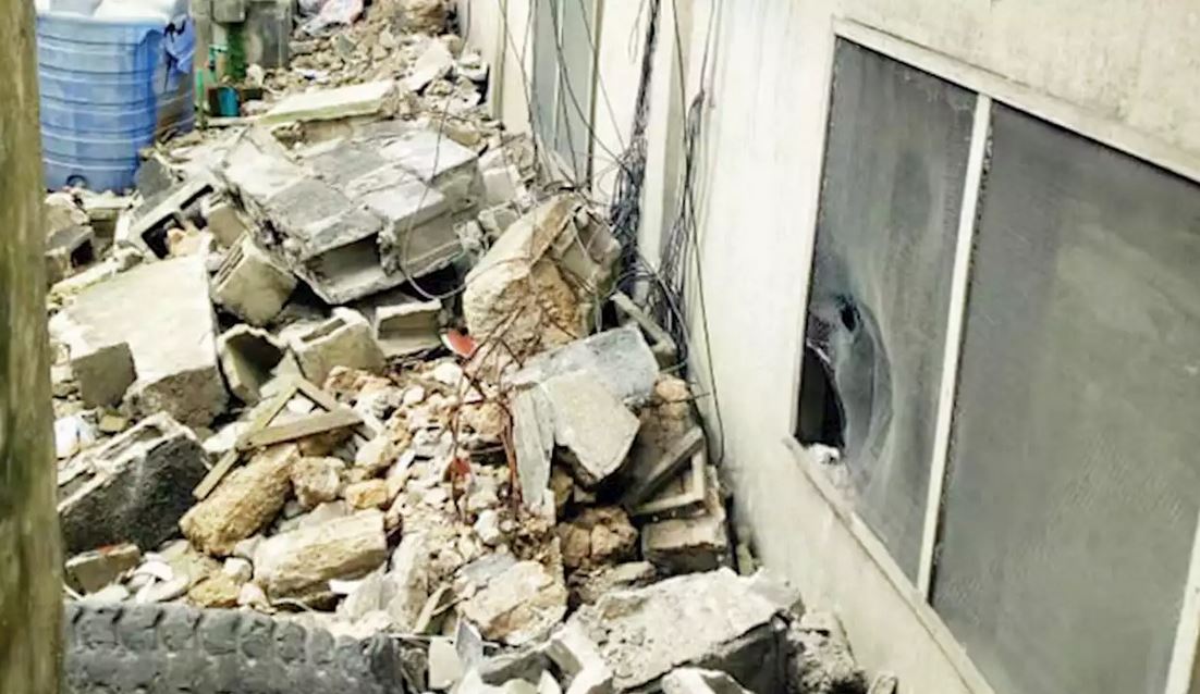 Looted warehouse in Satellite town