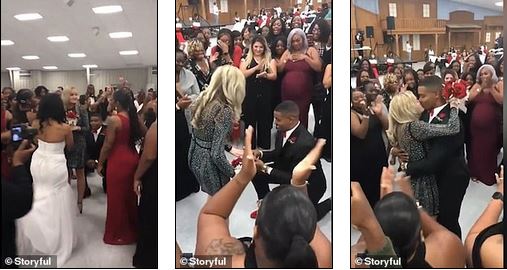 bride helps brother propose