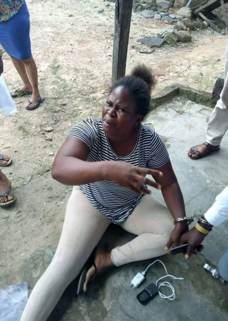 The woman caught alongside her boyfriend in Delta state