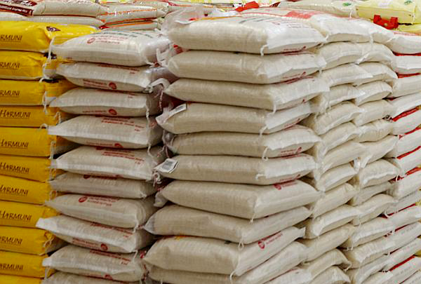 File photo: Bags of rice