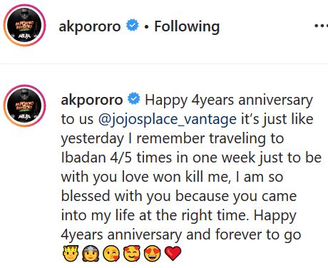 Akpororo wedding anniversary