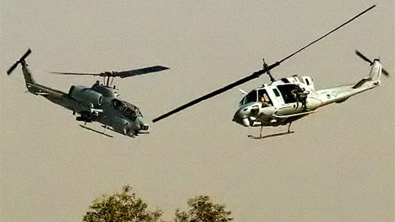 Helicopters collide