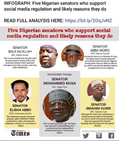 The five senators who support the controversial social media bill