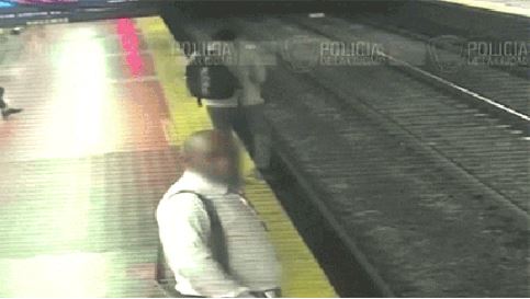 Man falls on train tracks