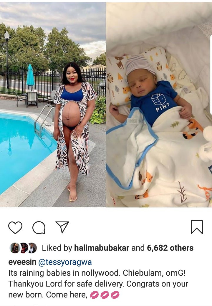 Tessy Oragwa gives birth