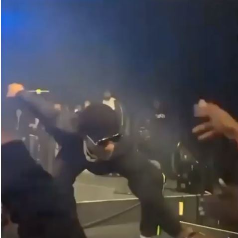 Wizkid dragged off stage by some ladies