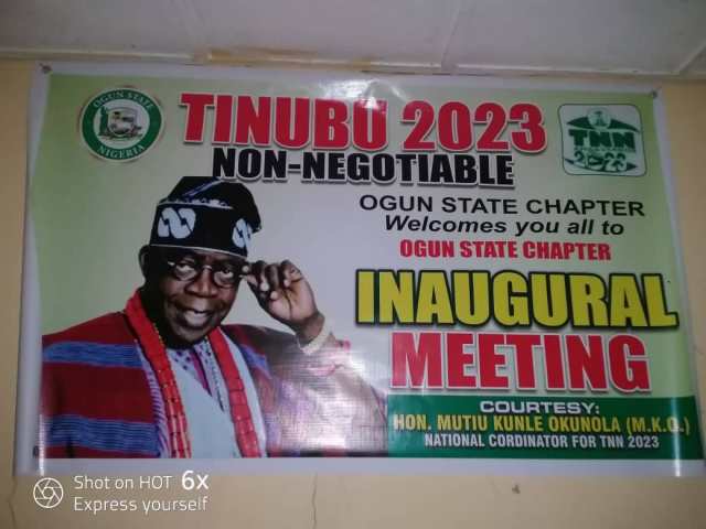 Bola Tinubu's campaign poster ahead of 2023 election