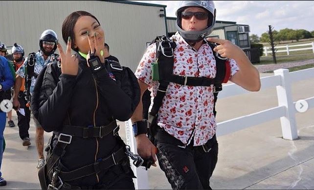 Nina enjoys skydiving experience