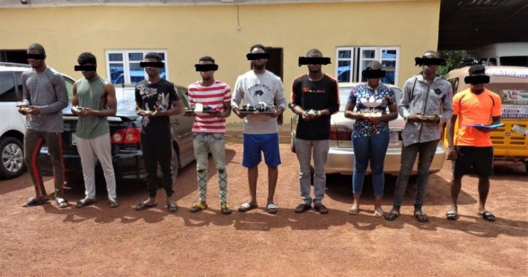 The suspects arrested by EFCC