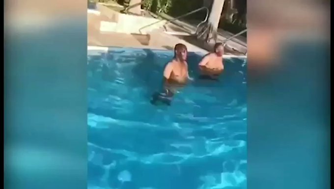 Atiku Abubakar swimming in Dubai