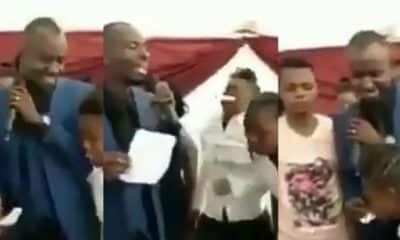 Pastor feeds his members bible