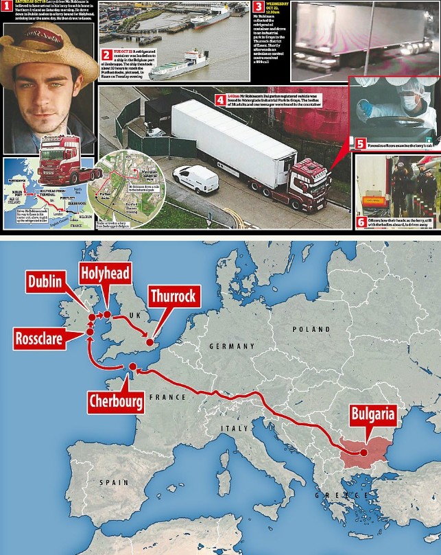 39 frozen bodies found inside trailer in the United Kingdom