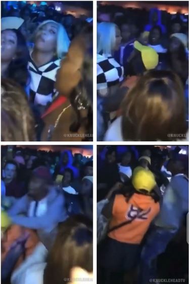 Woman punching a man