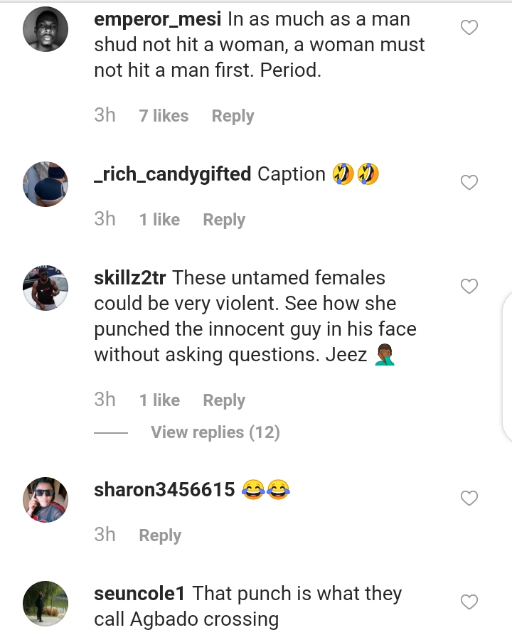 Woman punching a man