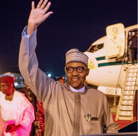 President Buhari Arrive Abuja