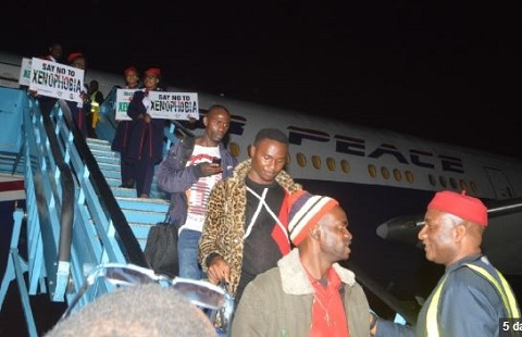 Air Peace boss, Allen Onyema welcoming some of the returnees