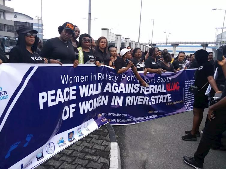 women protest